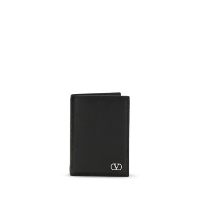 Valentino Garavani Black Calf Leather Bos Taurus Wallet