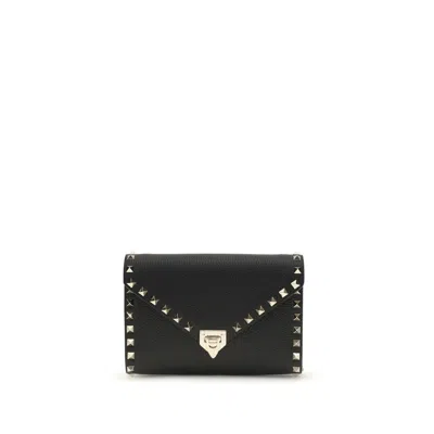 Valentino Garavani Black Calf Leather Bos Taurus Wallet
