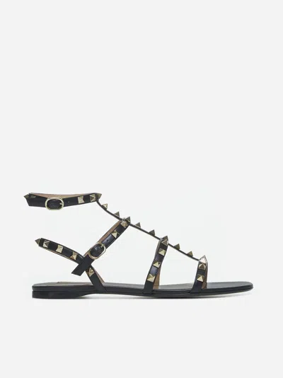 VALENTINO GARAVANI VALENTINO GARAVANI<BR/>ROCKSTUD FLAT SANDAL IN SMOOTH LEATHER