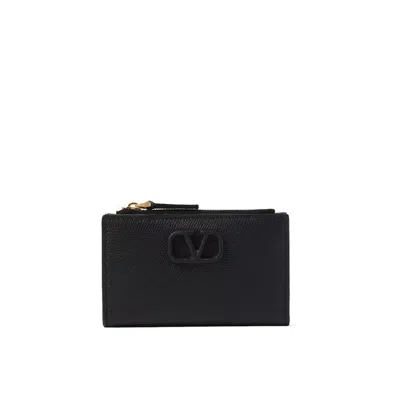Valentino Garavani Black Calfskin Cardholder