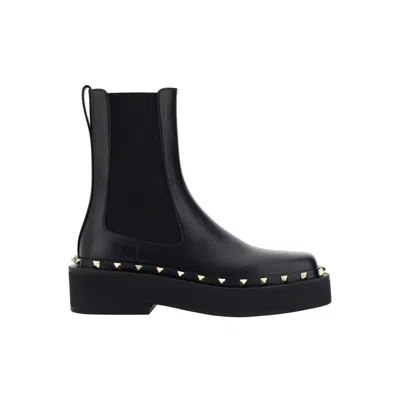 Valentino Garavani Black Calfskin Chelsea Boots