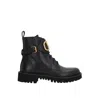 Valentino Black Calfskin Lace-up Boots In Black
