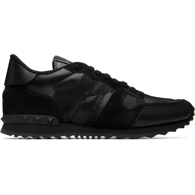Valentino Garavani Black Rockrunner Camouflage Sneakers