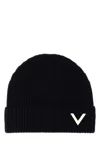 Valentino Folded Brim Cashmere Knit Beanie