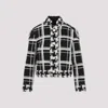 Valentino Womens Tweed Check-print Knitted Jacket Nero Avorio In Black