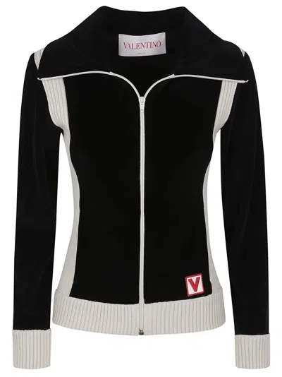VALENTINO VALENTINO BLACK CHENILLE SWEATSHIRT