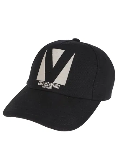 VALENTINO GARAVANI VALENTINO BLACK CHEZ COTTON BASEBALL CAP