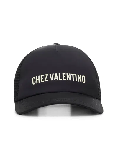 Valentino Garavani Black Chez Valentino Baseball Cap