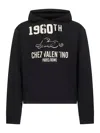 Valentino Garavani Graphic-print Drawstring Hoodie With Vintage Text In Black