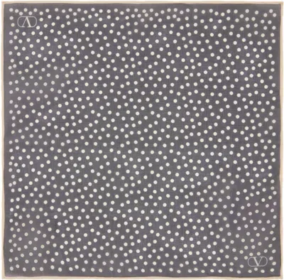 Valentino Garavani Black Chez Valentino Silk Pocket Square