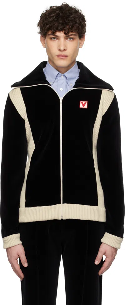 VALENTINO BLACK 'CHEZ VALENTINO' TURTLENECK JACKET