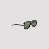 Valentino Vintage Black Acetate Sunglasses With Gold-tone Detail In Black