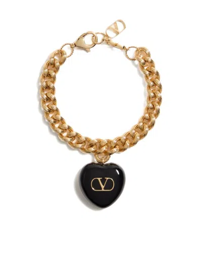 Valentino Garavani Black Coeur Royal Bracelet