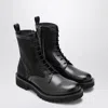 Valentino Chunky Sole Combat Boot With Iconographe Calfskin
