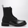 Valentino Garavani Toile Iconographe Combat Boot In Toile Iconographe Technical Fabric And Calfskin In Black