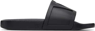 Valentino Garavani Black Coolside Pool Slides In 0no Nero
