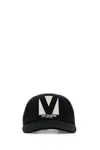 Valentino Garavani Black Hat With Logo On The Front In Cotton Man In Neroavorio