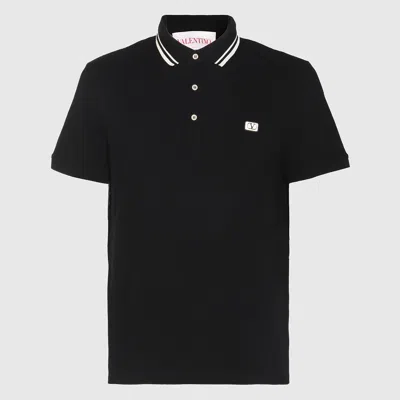 VALENTINO BLACK COTTON POLO SHIRT