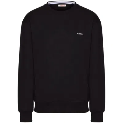 VALENTINO BLACK COTTON SWEATER
