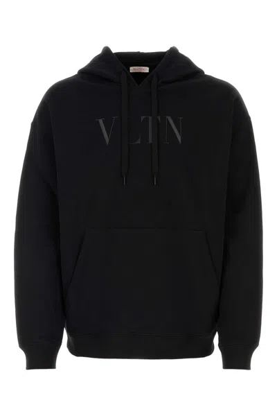 Valentino Black Cotton Sweatshirt In Nerner