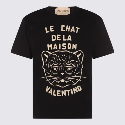Valentino Chat De La Maison Cotton T-shirt In Black