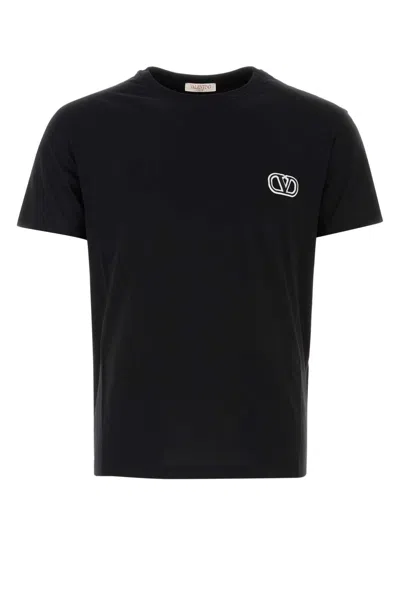 Valentino Black Cotton T-shirt In Nero