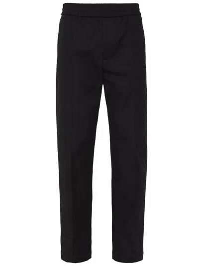 Valentino Black Cotton Trousers For Men By