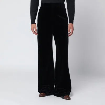 Valentino Black Cotton Velvet Trousers