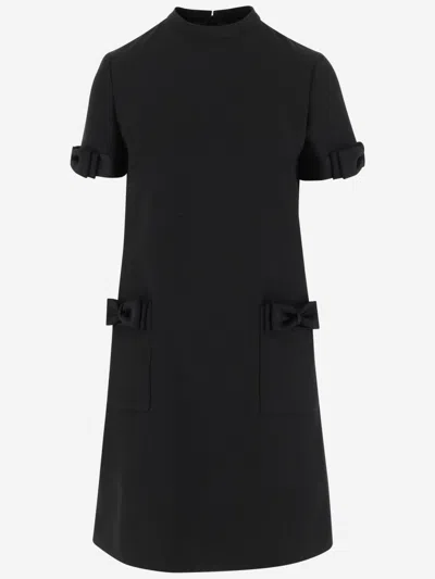 VALENTINO BLACK COUTURE CREPE SHORT DRESS
