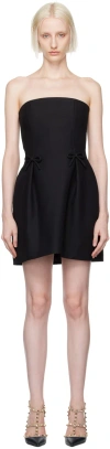 Valentino Black Crepe Couture Minidress In 0no Nero