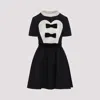 Valentino Double-bow Mini Dress In Wool In Black