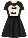 Valentino Double-bow Mini Dress In Wool