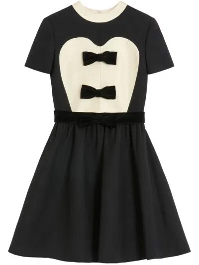 VALENTINO BLACK CREPE COUTURE SHORT DRESS