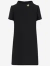 Valentino Black Crepe Couture Short Dress In Black