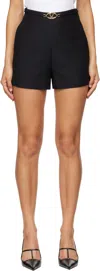 Valentino Black Crepe Couture Shorts In 0no Nero