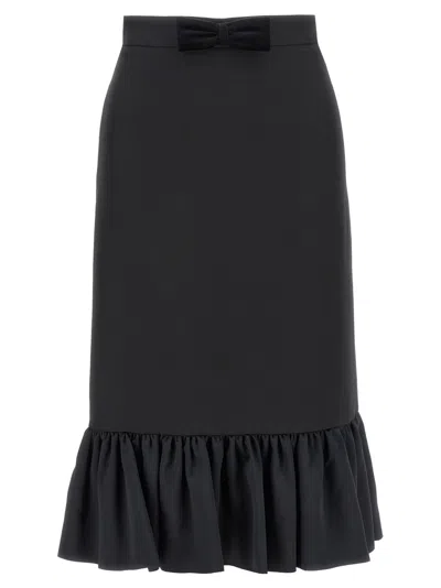 VALENTINO BLACK CREPE COUTURE SKIRT