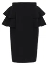 Valentino Couture Crepe High-waisted Skirt With Ruffle Detail