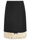 Valentino Solid Crepe Couture Skirt In Black