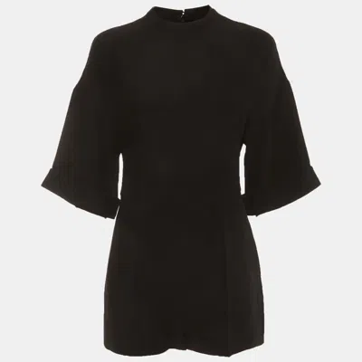Pre-owned Valentino Black Crepe Short Sleeve Jumpsuit S