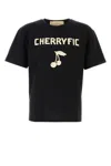 Valentino Crew Neck Graphic Print Short Sleeves T-shirt In Black