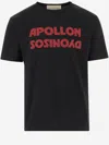 Valentino Cotton T-shirt Wuth Apollon Dyonisos Graphic Print In Black