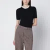 Valentino Garavani Crewneck Sweater With Crystal Details In Black