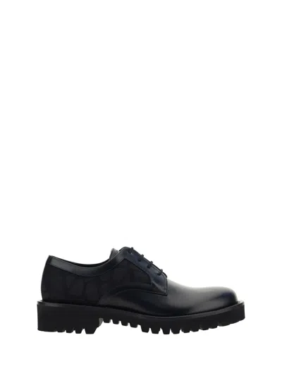 Valentino Garavani Black Derbies Shoes In Nero