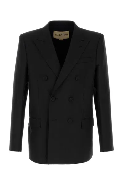 VALENTINO MEN BLACK DOUBLE-BREASTED BLAZER, 42 LUXURY BLAZERS FOR MEN DARVEYS