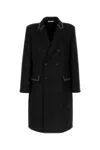 Valentino Double-breasted Wool Coat With Cabochons In Black