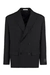 VALENTINO BLACK DOUBLE-BREASTED WOOL BLAZER FOR MEN