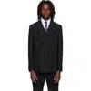 Valentino Tailored Double-breasted Polyester Blend Jacket In Black