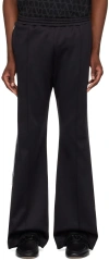 Valentino Black Drawstring Sweatpants In 0na Nero/avorio