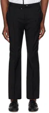 Valentino Black Drawstring Trousers In 0no Nero