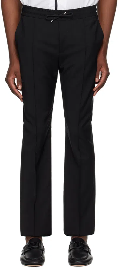 Valentino Black Drawstring Trousers In 0no Nero